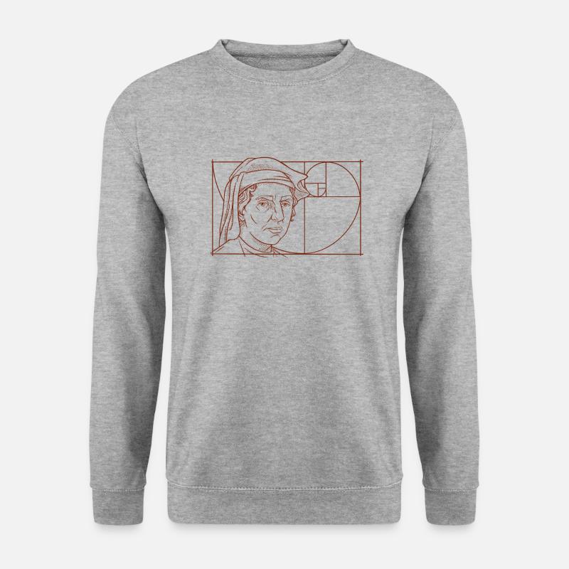 Leonardo Fibonacci Mathematiker Mathe Reihe Folge - Unisex Pullover - Weißgrau meliert
