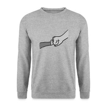 Pompe à poing Cat Brofist - Sweat-shirt Unisexe - gris chiné - Devant - Alina (178cm) & Michal (187cm)