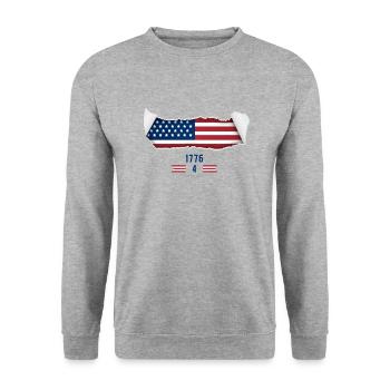 Independence of 4 July - Unisex Sweatshirt - salt & pepper - Front - Alina (178cm) & Michal (187cm)