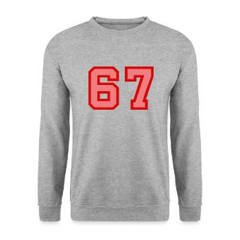 Cool Retro Retrostyle Jersey Number Back Number - Unisex Sweatshirt - salt & pepper - Front - Alina (178cm) & Michal (187cm)