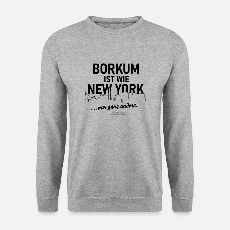 Borkum - Unisex Pullover - Weißgrau meliert