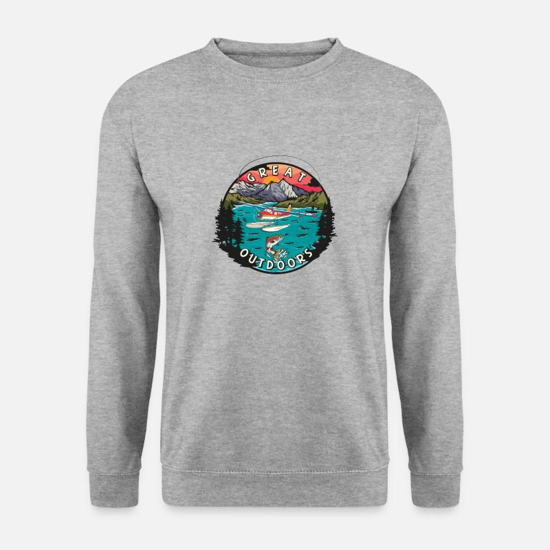 Great Outdoors Seaplane - Unisex Sweatshirt - salt & pepper
