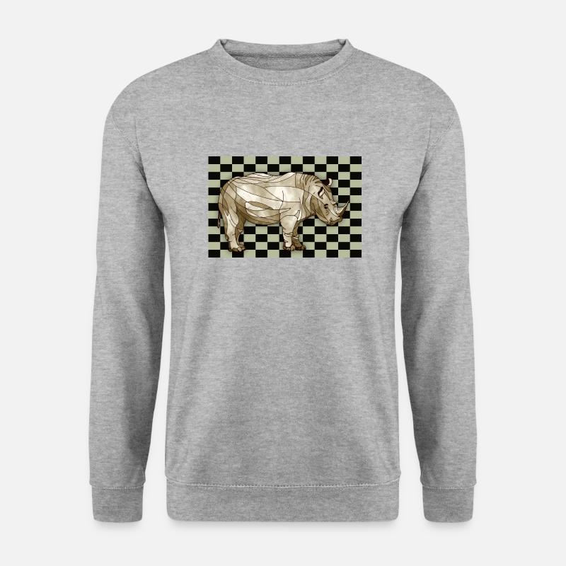 Nashorn - Unisex Pullover - Weißgrau meliert