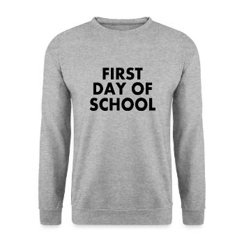 First day of school - Unisex Sweatshirt - salt & pepper - Front - Alina (178cm) & Michal (187cm)