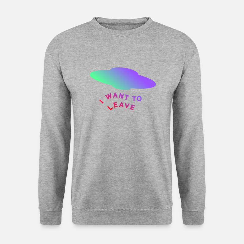 ICH MÖCHTE GEHEN - Unisex Pullover - Weißgrau meliert