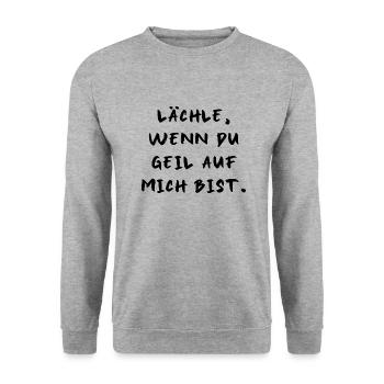 lächeln Party saufen feiern sexy lifestyle Spaß - Unisex Pullover - Weißgrau meliert - Vorne - Alina (178cm) & Michal (187cm)