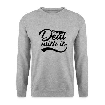 Funny Deal with it - Unisex Sweatshirt - salt & pepper - Front - Alina (178cm) & Michal (187cm)