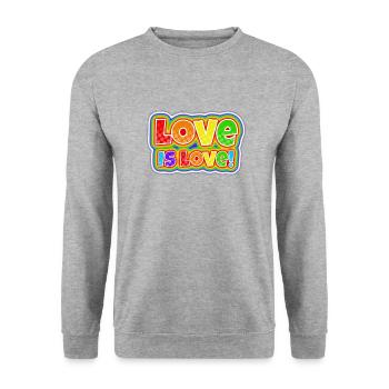 Love is love - Unisex Sweatshirt - salt & pepper - Front - Alina (178cm) & Michal (187cm)