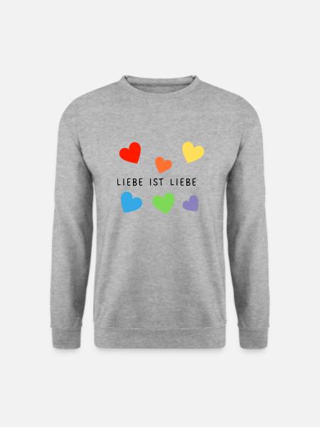 Liebe - Unisex Pullover - Weißgrau meliert
