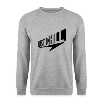 Just Chill Text Logo - Unisex Sweatshirt - salt & pepper - Front - Alina (178cm) & Michal (187cm)