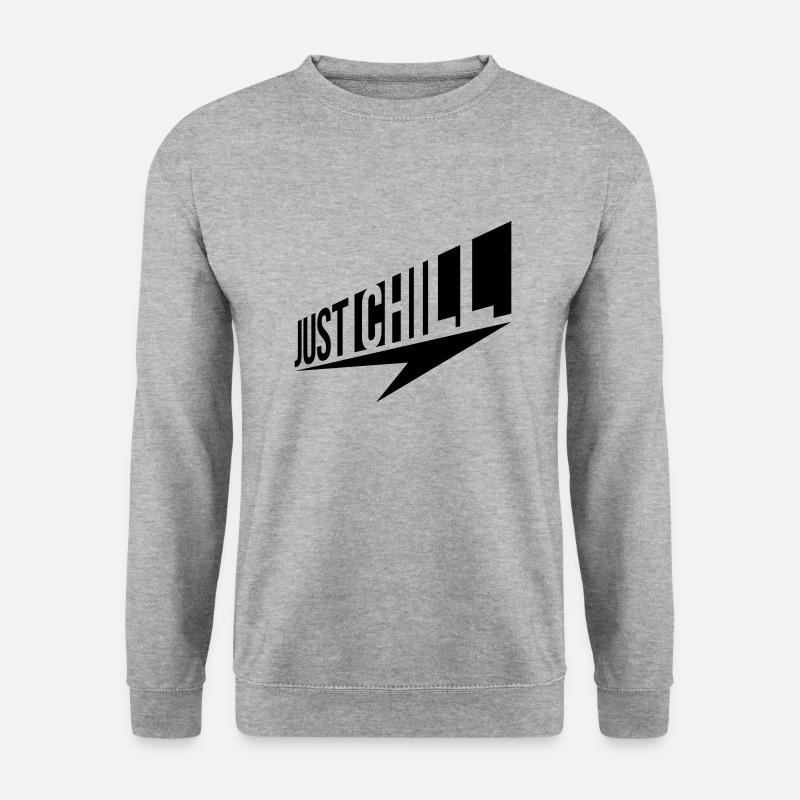Just Chill Text Logo - Unisex Pullover - Weißgrau meliert