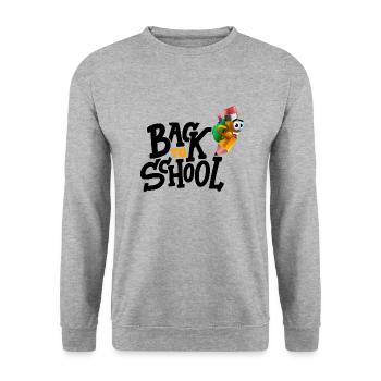 Back To School / Rentrée des Classes - Sweat-shirt Unisexe - gris chiné - Devant - Alina (178cm) & Michal (187cm)