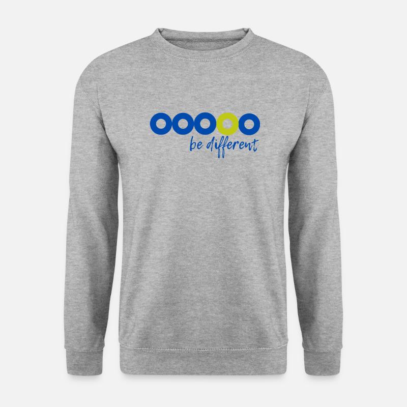 Be Different - Be Yourself!! - Unisex Pullover - Weißgrau meliert