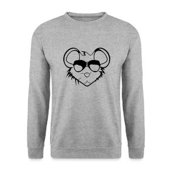 Souris avec lunettes de soleil Illustration Cadeau - Sweat-shirt Unisexe - gris chiné - Devant - Alina (178cm) & Michal (187cm)