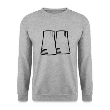 Atomic reactor (1c, line drawing) - Unisex Sweatshirt - salt & pepper - Front - Alina (178cm) & Michal (187cm)