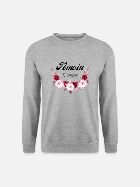 témoin d'amour - Sweat-shirt Unisexe - gris chiné