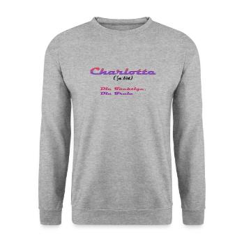 Charlotte - Unisex Sweatshirt - salt & pepper - Front - Alina (178cm) & Michal (187cm)