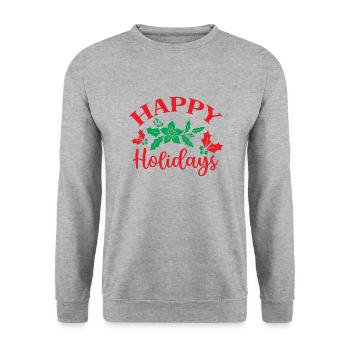 Happy Holidays - Christmas humor - Unisex Sweatshirt - salt & pepper - Front - Alina (178cm) & Michal (187cm)