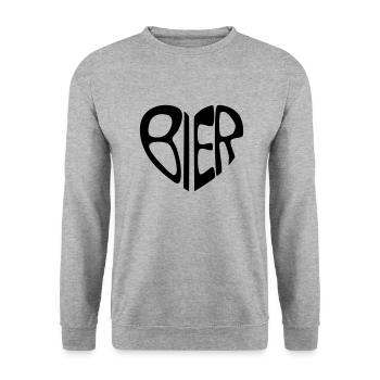 Bierherz - Unisex Pullover - Weißgrau meliert - Vorne - Alina (178cm) & Michal (187cm)