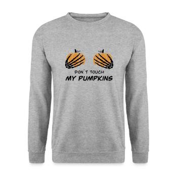 Pumpkins - Unisex Sweatshirt - salt & pepper - Front - Alina (178cm) & Michal (187cm)