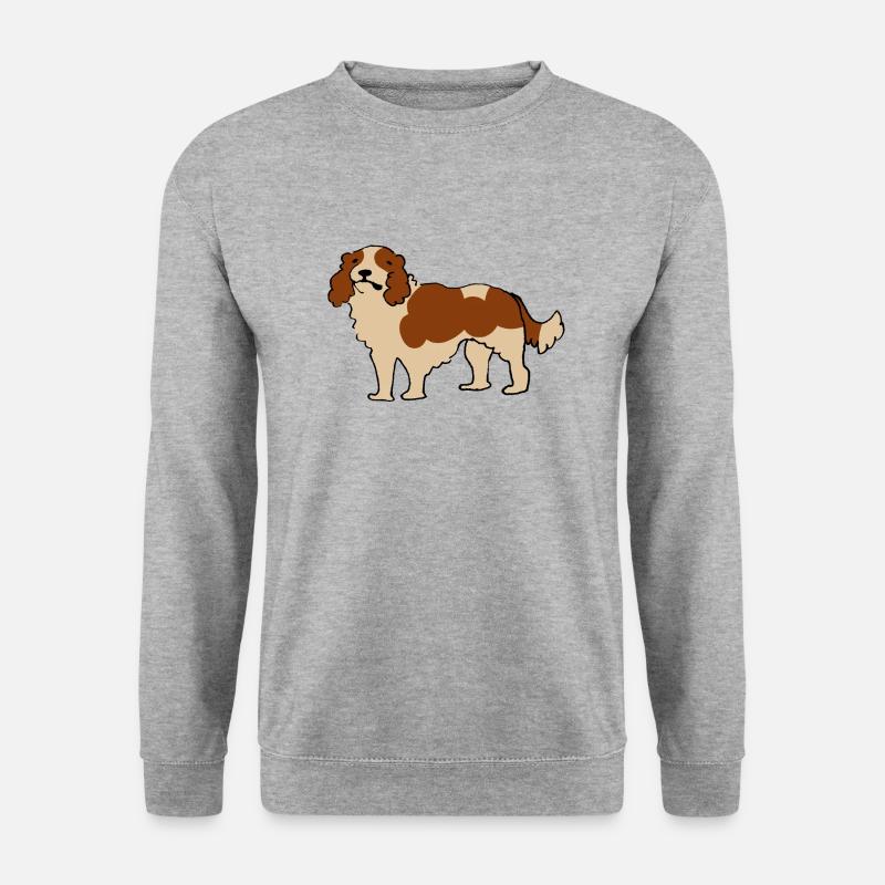Cavalier King Charles Spaniel - Unisex Pullover - Weißgrau meliert