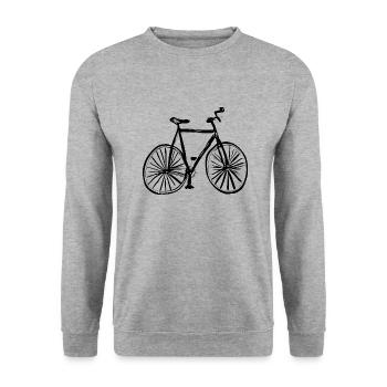 Vélo Doodle Bicyclettes Cycling Silhouette 7 - Sweat-shirt Unisexe - gris chiné - Devant - Alina (178cm) & Michal (187cm)