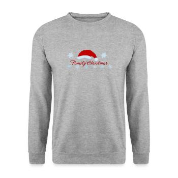 Family Christmas, Snow Star, Christmas Hat - Unisex Sweatshirt - salt & pepper - Front - Alina (178cm) & Michal (187cm)