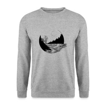 To the Mountains - Unisex Sweatshirt - salt & pepper - Front - Alina (178cm) & Michal (187cm)