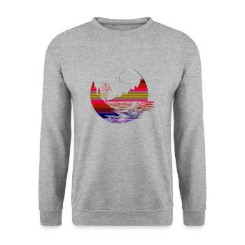 Landscapes in Geometric shape - Unisex Sweatshirt - salt & pepper - Front - Alina (178cm) & Michal (187cm)