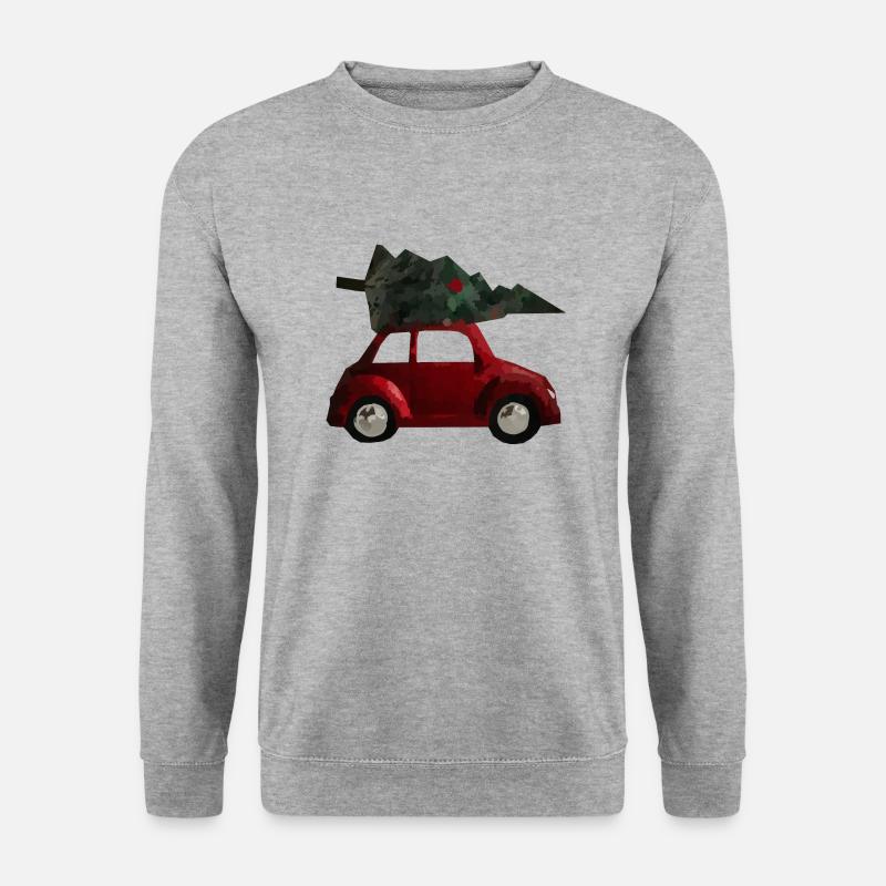 weihnachtsbaum auto - Unisex Pullover - Weißgrau meliert