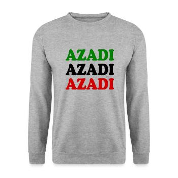 Azadi - Unisex Sweatshirt - salt & pepper - Front - Alina (178cm) & Michal (187cm)