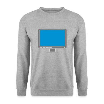 Design Screen Display Computer - Unisex Sweatshirt - salt & pepper - Front - Alina (178cm) & Michal (187cm)