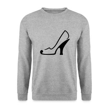 Absatzschuh Heel Pumps Stiletto Söckelschuh Design - Unisex Pullover - Weißgrau meliert - Vorne - Alina (178cm) & Michal (187cm)