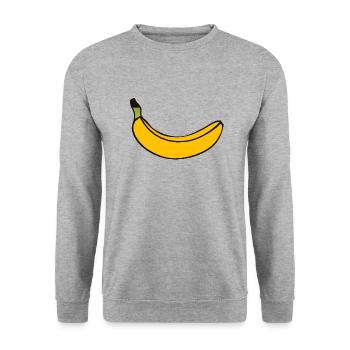 banane 7 A - Sweat-shirt Unisexe - gris chiné - Devant - Alina (178cm) & Michal (187cm)