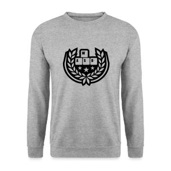 Ordinateur WASD couronne de laurier étoiles - Sweat-shirt Unisexe - gris chiné - Devant - Alina (178cm) & Michal (187cm)