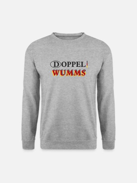Doppel Wumms - Unisex Pullover - Weißgrau meliert