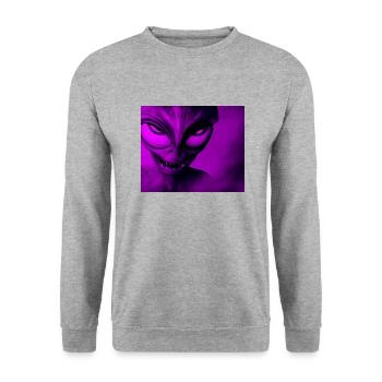 Alien with Sharp Teeth Design - Pink - Unisex Sweatshirt - salt & pepper - Front - Alina (178cm) & Michal (187cm)