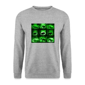 Elephant Pattern Design - Green - Unisex Sweatshirt - salt & pepper - Front - Alina (178cm) & Michal (187cm)