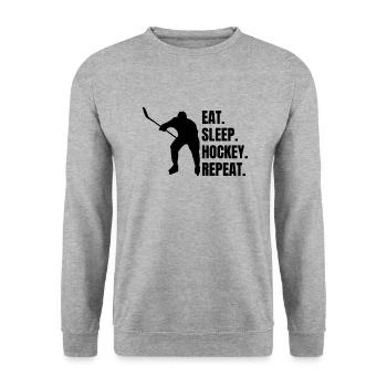 Eishockey Geschenk Wintersport Eishockeyteam - Unisex Pullover - Weißgrau meliert - Vorne - Alina (178cm) & Michal (187cm)