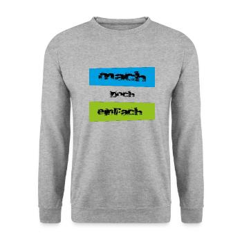 mach doch einfach - Unisex Pullover - Weißgrau meliert - Vorne - Alina (178cm) & Michal (187cm)