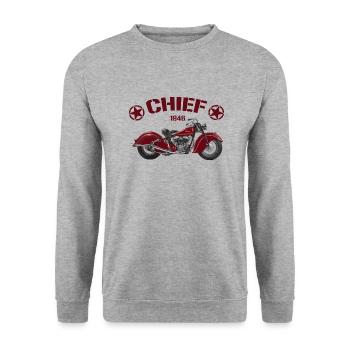40s chief - Unisex Sweatshirt - salt & pepper - Front - Alina (178cm) & Michal (187cm)