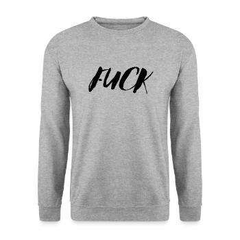Fuck - Unisex Pullover - Weißgrau meliert - Vorne - Alina (178cm) & Michal (187cm)