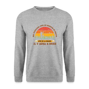 Vêtements de chasse pour homme et femme - Sweat-shirt Unisexe - gris chiné - Devant - Alina (178cm) & Michal (187cm)