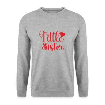 Little Sister - Kleine Schwester Geschenk Familie - Unisex Pullover - Weißgrau meliert - Vorne - Alina (178cm) & Michal (187cm)