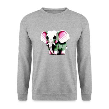 Little Elephant Cartoon Cute Love Adventure 6 - Unisex Sweatshirt - salt & pepper - Front - Alina (178cm) & Michal (187cm)
