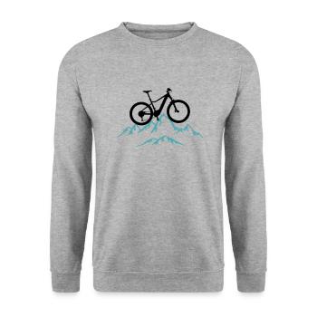 Mountain biking, mountain biking and mountains, cycling - Unisex Sweatshirt - salt & pepper - Front - Alina (178cm) & Michal (187cm)