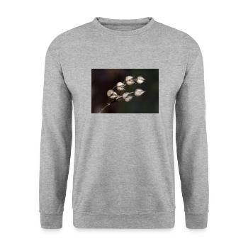 Trockenblume - Unisex Pullover - Weißgrau meliert - Vorne - Alina (178cm) & Michal (187cm)