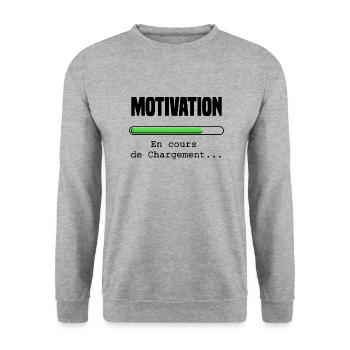 Motivation en cours de chargement - Sweat-shirt Unisexe - gris chiné - Devant - Alina (178cm) & Michal (187cm)