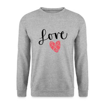 Amour - Sweat-shirt Unisexe - gris chiné - Devant - Alina (178cm) & Michal (187cm)