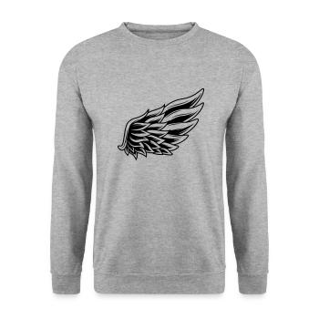 Wing - Unisex Sweatshirt - salt & pepper - Front - Alina (178cm) & Michal (187cm)